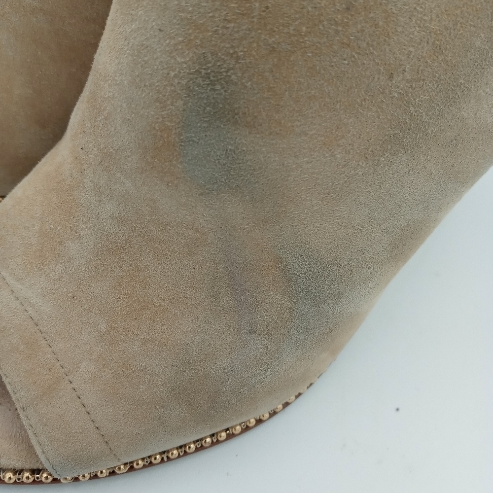 Coach Leather upper mule Stilettos Peep toe golden studded trim heel strap 9.5 - Picture 11 of 14